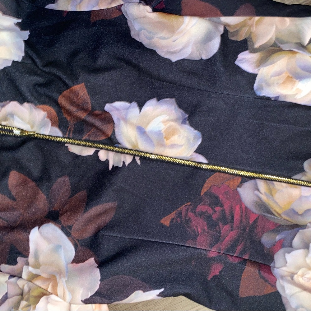 Calvin Klein Black Floral Long Sleeve Dress - Picture 10 of 14